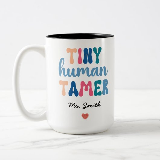 Tiny Human Tamer | Name des benutzerdefinierten Le Zweifarbige Tasse (Links)