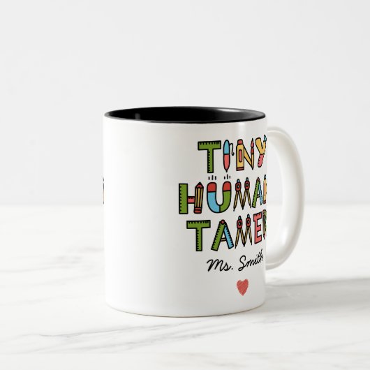 Tiny Human Tamer | Name des benutzerdefinierten Le Zweifarbige Tasse (VorderseiteRechts)