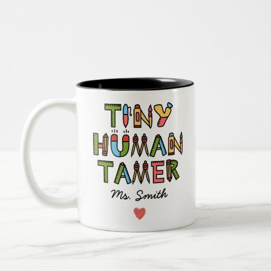 Tiny Human Tamer | Name des benutzerdefinierten Le Zweifarbige Tasse (Links)