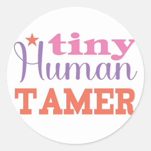Tiny Human Tamer Runder Aufkleber (Vorderseite)
