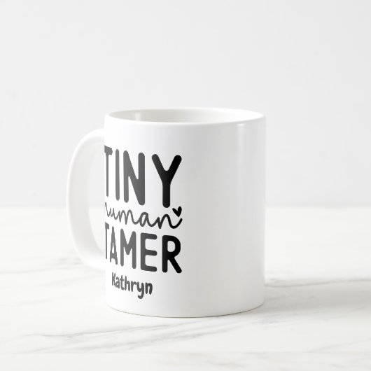 Tiny Human Tamer Sarcastic Funny Mama Geschenk Kaffeetasse (Vorderseite Links)