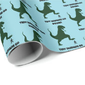 Tiny Humans Go Squish Funny Dinosaur Cartoon Geschenkpapier (Rolleneckpunkt)
