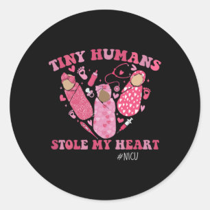 Tiny Humans stahl mein Herz Nicu Nurse Valentine G Runder Aufkleber