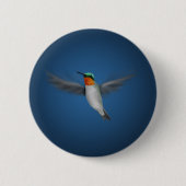 Tiny Illustriert Hummingbird Button (Vorderseite)
