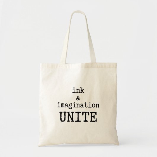 Tiny & Imagination Unite Book Lovers Writers Gift Tragetasche (Vorne)