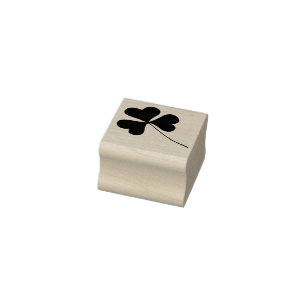 Tiny Irish Kleeblatt Floral Leaf - Long Stem Gummistempel