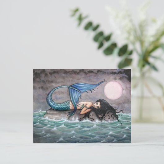 Tiny Island Mermaid Postcard Postkarte (Stehend Vorderseite)