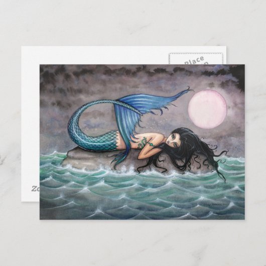 Tiny Island Mermaid Postcard Postkarte (Vorne/Hinten)