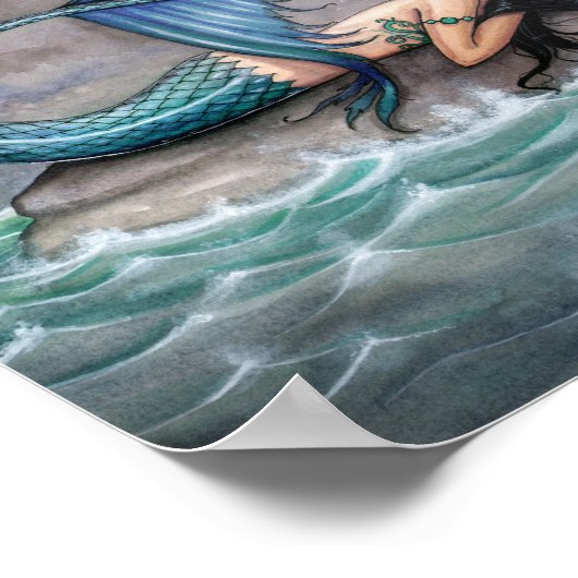 Tiny Island Mermaid Poster Print (Ecke)
