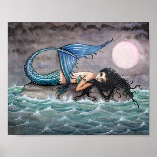 Tiny Island Mermaid Poster Print (Vorne)