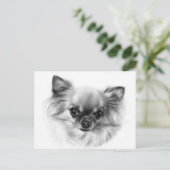 Tiny King - Handgemalt Chihuahua Portrait Postkarte (Stehend Vorderseite)