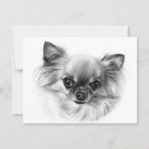Tiny King - Handgemalt Chihuahua Portrait Postkarte