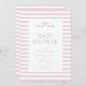 Tiny Lady Watercolor Bow Babydusche Einladung (Vorne/Hinten)