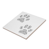 Tiny Large Dog Paw Prints | Schwarze Keramik Fliese (Seite)