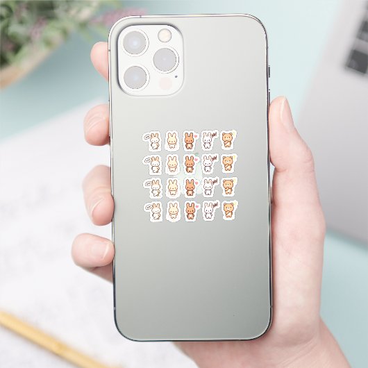Tiny latte emotion alanimals planner aufkleber (Telefon)