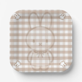 Tiny Latte Gingham Pappteller