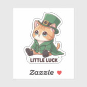 Tiny Leprechaun Kitten Cute Kawaii St Patrick  Aufkleber (Blatt)