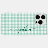 Tiny Light Aquamarin Gingham Signature Case-Mate iPhone Hülle (Rückseite (Horizontal))
