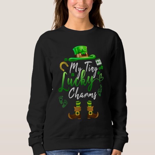 Tiny Lucky Charms Shamrock Irish Mom St patricks d Sweatshirt (Vorderseite)