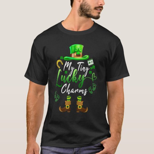 Tiny Lucky Charms Shamrock Irish Mom St patricks d T-Shirt (Vorderseite)