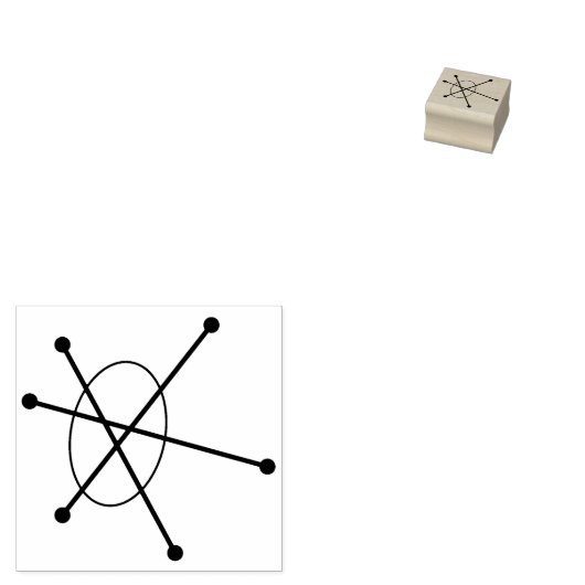 Tiny Midjahrhundert Moderne Atomic Nuklear Sputnic Gummistempel (Stempel)