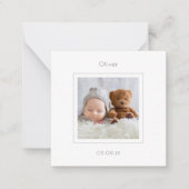 TINY MINI SIZE Foto Baby Boy Geburtsankündigung Mitteilungskarte (Vorderseite)
