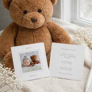 TINY MINI SIZE Foto Baby Boy Geburtsankündigung Mitteilungskarte