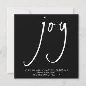 TINY MINI SIZE Joy Script White Black Holiday Mitteilungskarte (Vorderseite)