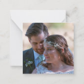 TINY MINI SIZE Script Foto Hochzeit Liebe Dank Mitteilungskarte (Rückseite)