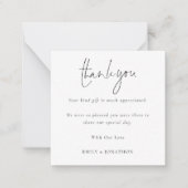TINY MINI SIZE Script Foto Hochzeit Vielen Dank Mitteilungskarte (Vorderseite)