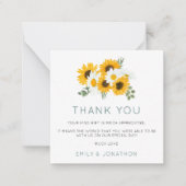 TINY MINI SIZE Sonnenblumen Foto Hochzeit Vielen D Mitteilungskarte (Vorderseite)