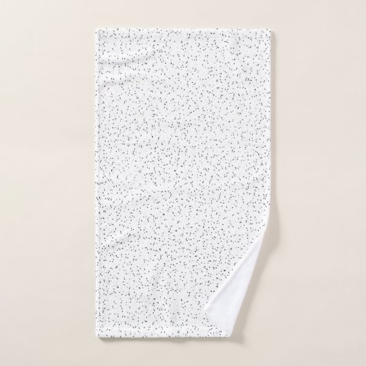 Tiny Monochrome Black, Gray & Cream Dots auf Weiß Badhandtuch Set (Handtuch)