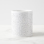 Tiny Monochrome Black, Gray & Cream Dots auf Weiß Jumbo-Tasse (Vorderseite)
