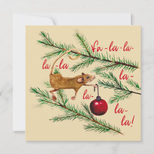 Tiny Mouse dekoriert den Weihnachtsbaum