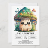 Tiny Mushroom Grove Geburtstag Einladung (Vorderseite)