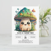 Tiny Mushroom Grove Geburtstag Einladung (Stehend Vorderseite)