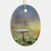 Tiny Mushroom Nature Foto Keramik Ornament (Hinten)