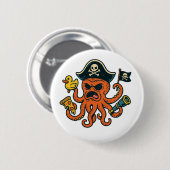 Tiny Mutant Octopus Button - Crazy Tentacles Vibes (Vorne & Hinten)