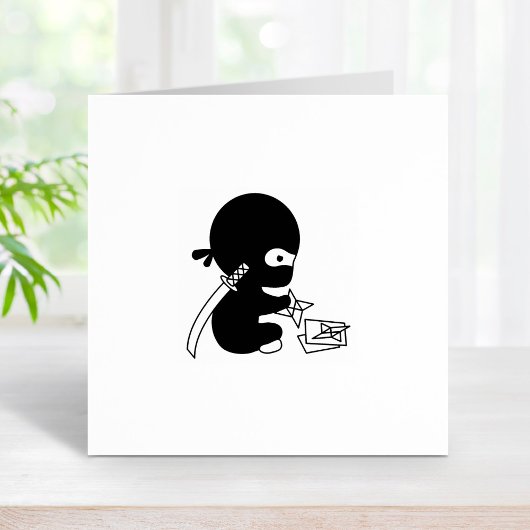 Tiny Ninja Folding Origami Star 1x1 Gummistempel