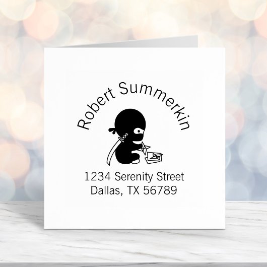 Tiny Ninja Folding Origami Star Adresse 3 Permastempel