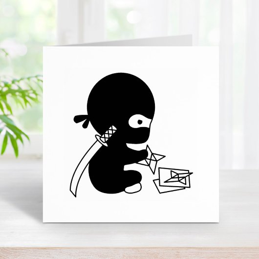 Tiny Ninja Folding Origami Star Gummistempel