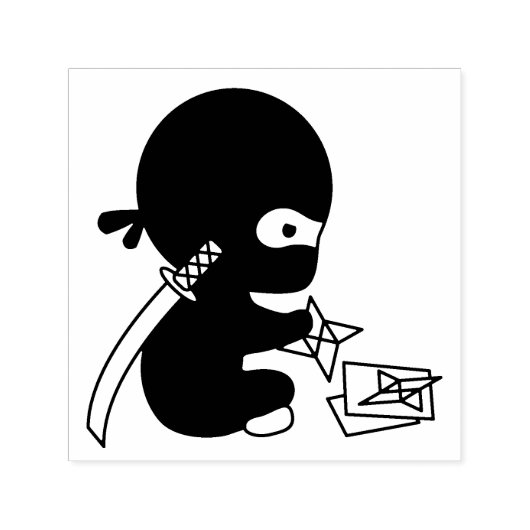 Tiny Ninja Folding Origami Star Permastempel (Design)