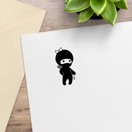 Tiny Ninja Girl 1x1 Gummistempel