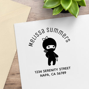 Tiny Ninja Girl Arch Adresse Gummistempel