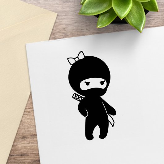 Tiny Ninja Girl Gummistempel