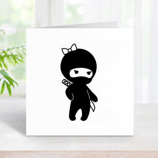 Tiny Ninja Girl Gummistempel