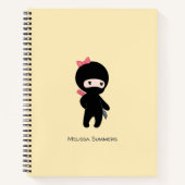 Tiny Ninja Girl Individuelle Name auf Yellow Notizbuch (Vorderseite)