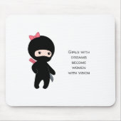 Tiny Ninja Girl Inspiration Zitat Mousepad (Vorne)