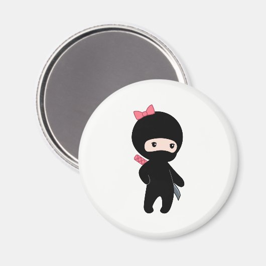 Tiny Ninja Girl Magnet (Vorderseite/Rückseite)