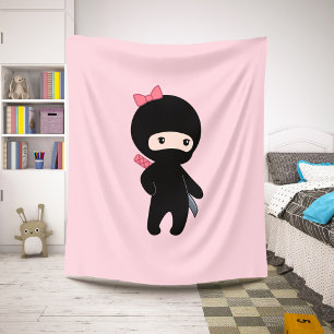 Tiny Ninja Girl on Pink Sherpadecke
